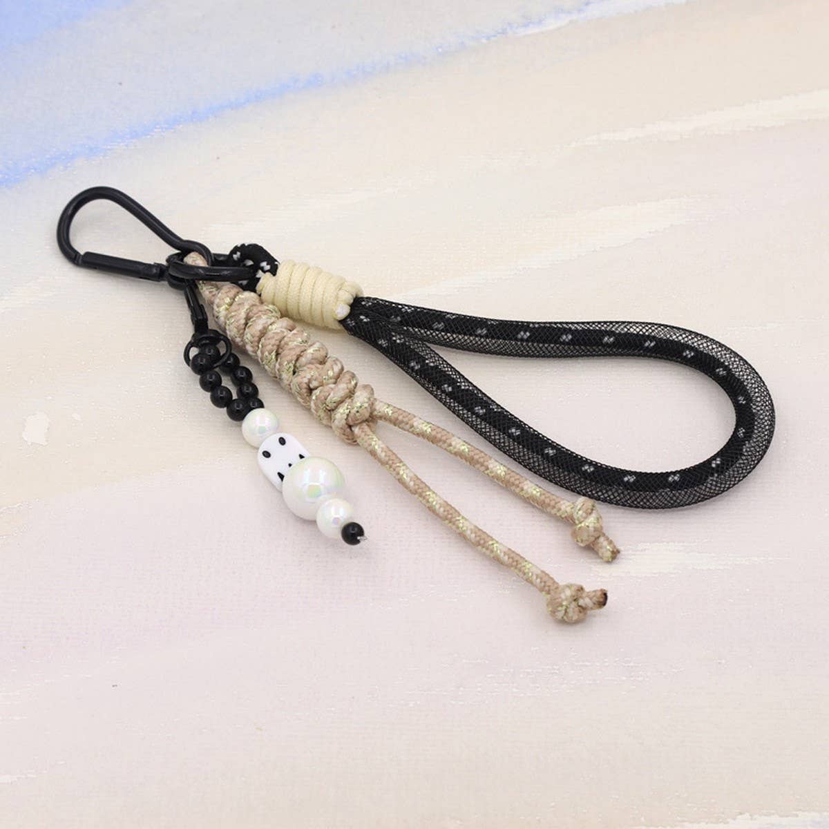 HAND-WOVEN LANYARD CUTE BEADED KEYCHAIN