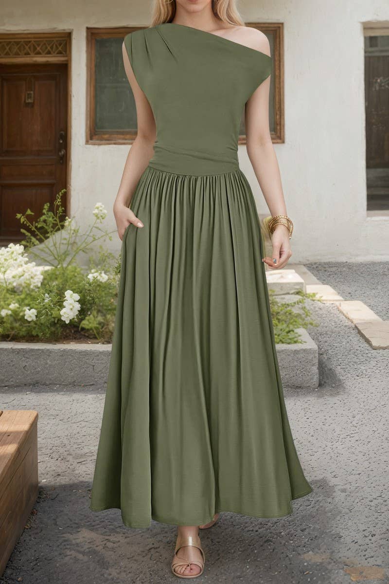 CWDMD5007_SUMMER NEW TEMPERAMENT SLIM SLEEVELESS DRESS