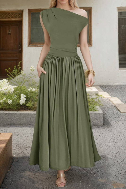 CWDMD5007_SUMMER NEW TEMPERAMENT SLIM SLEEVELESS DRESS