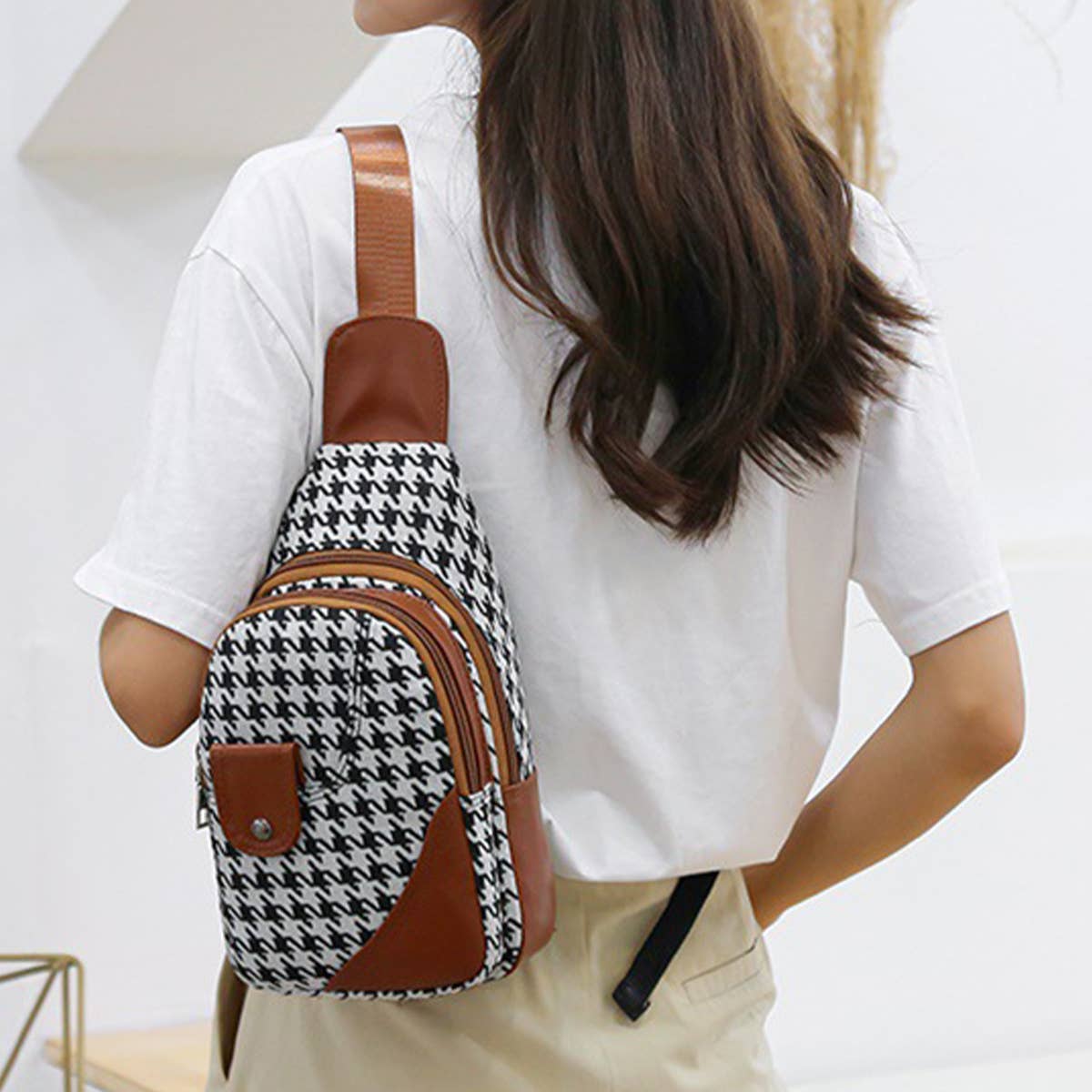 TRENDY PLAID ONE SHOULDER MESSENGER BAG_CWAB2670