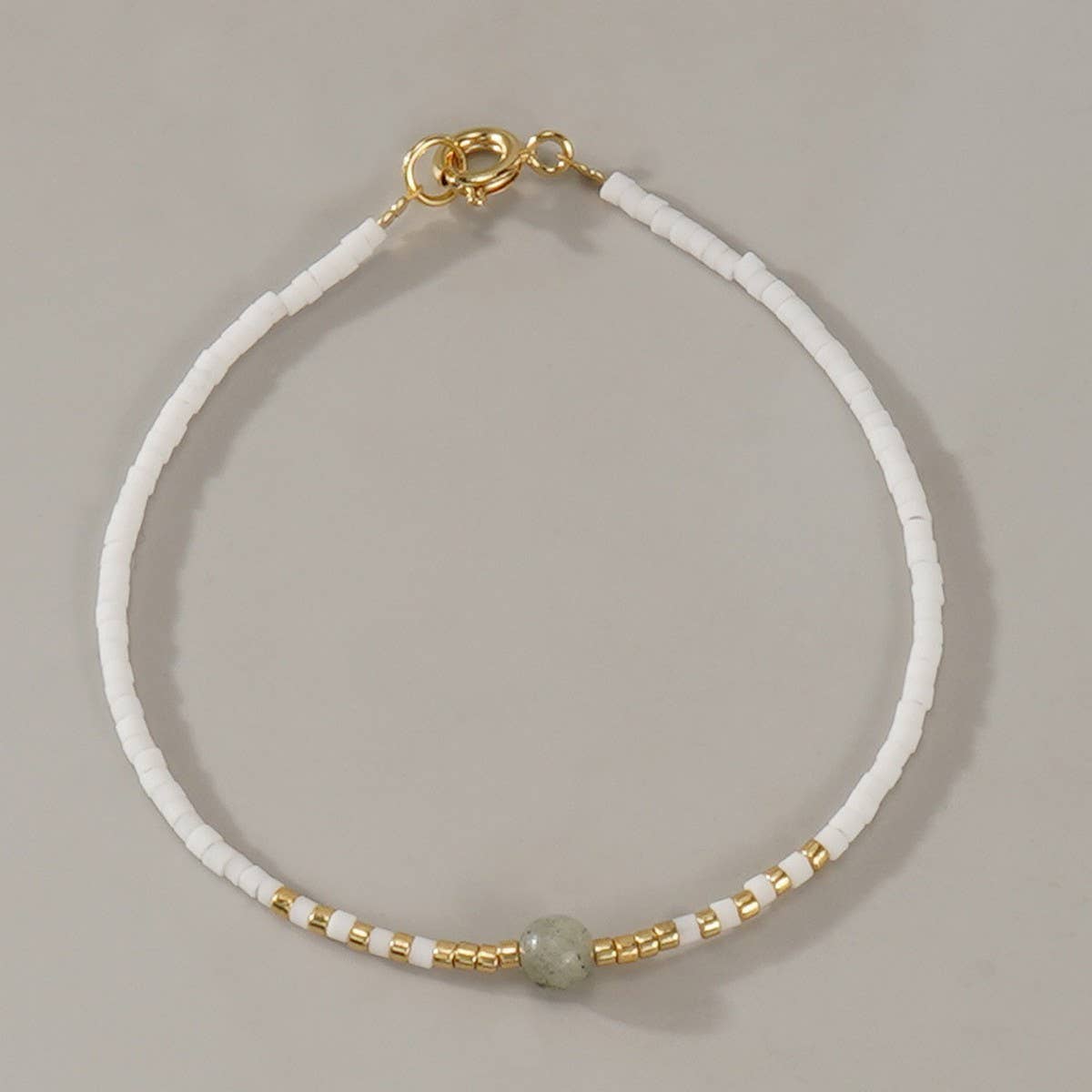 4MM POLISHED SEMI-PRECIOUS STONE BRACELET_CWMM3885