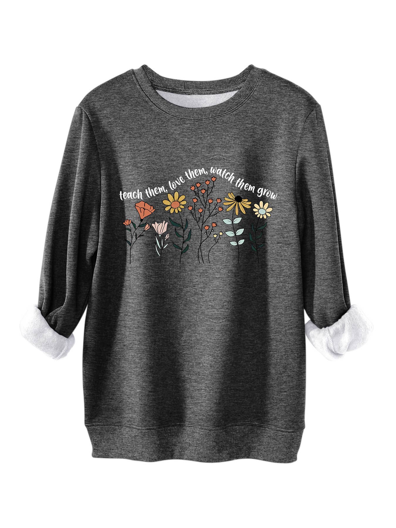 Teach them love printed thickened warm hoodie