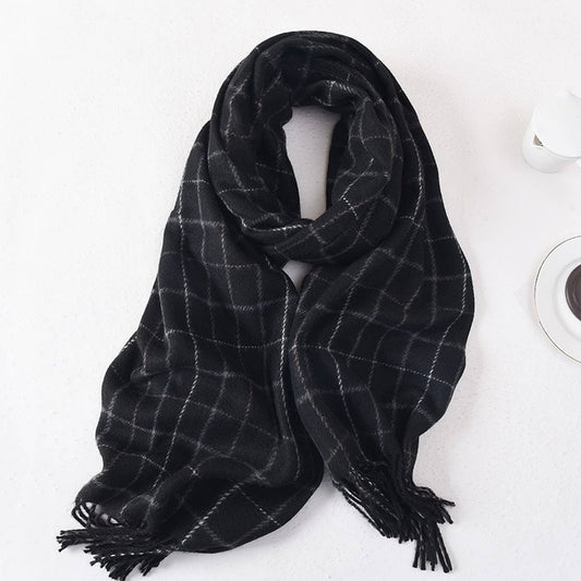WOMEN SIMPLE WARM PLAID SCARF