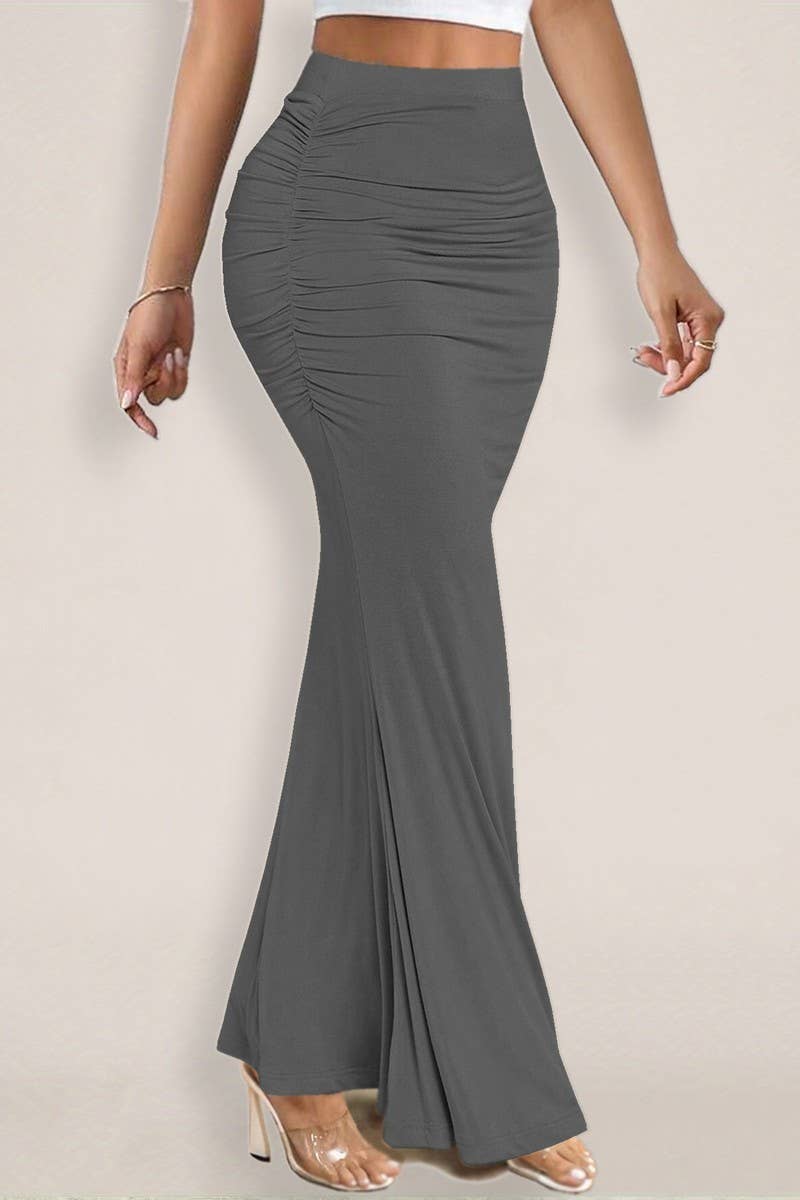 CWBLS0427_SUMMER SEXY HIGH-WAISTED RUCHED MAXI SKIRT