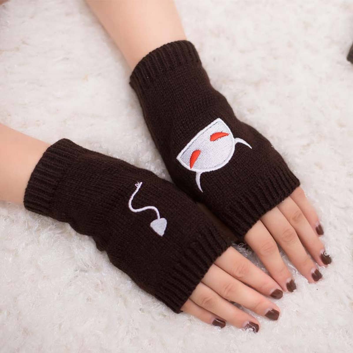 CWAG00532_HALLOWEEN EMBROIDERED FINGERLESS GLOVES