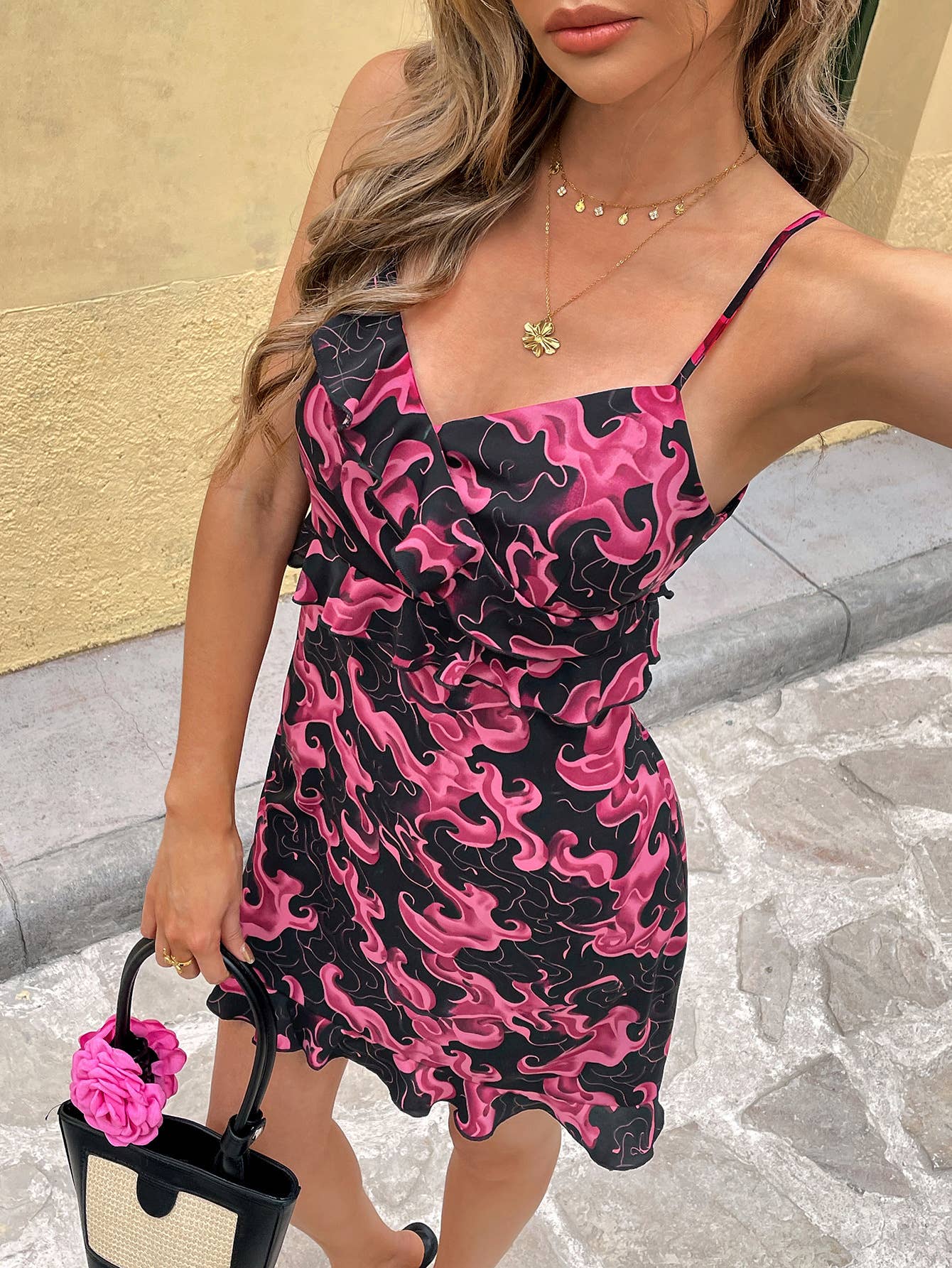 Women¡¯s Sexy Cami Bodycon Dress with Mini Skirt