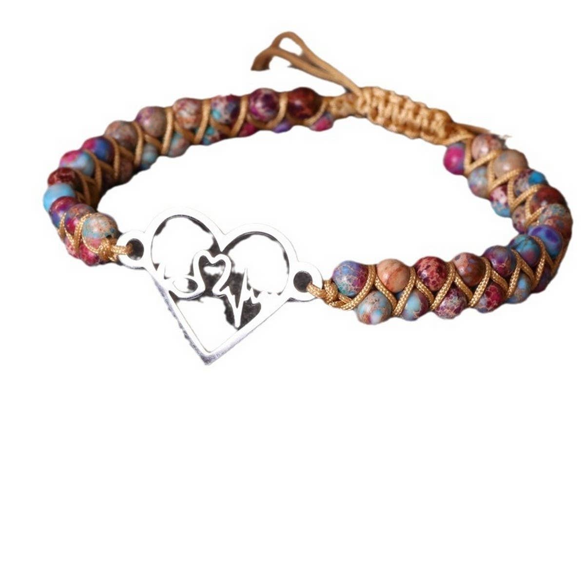 HEART SHAPE BRAIDED ADJUSTABLE BRAIDED BRACELETS