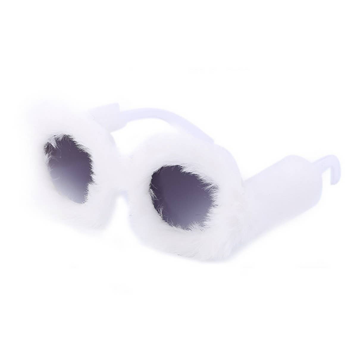 ROUND FRAME PLUSH FULL COVERAGE SUNGLASSES