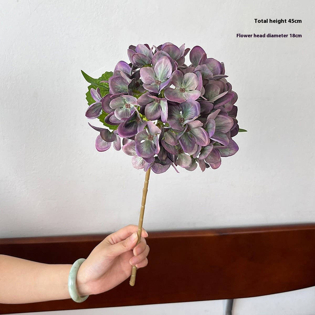 3D Printed Autumn Hydrangea Stem with 2 Leaves_CWMM6517