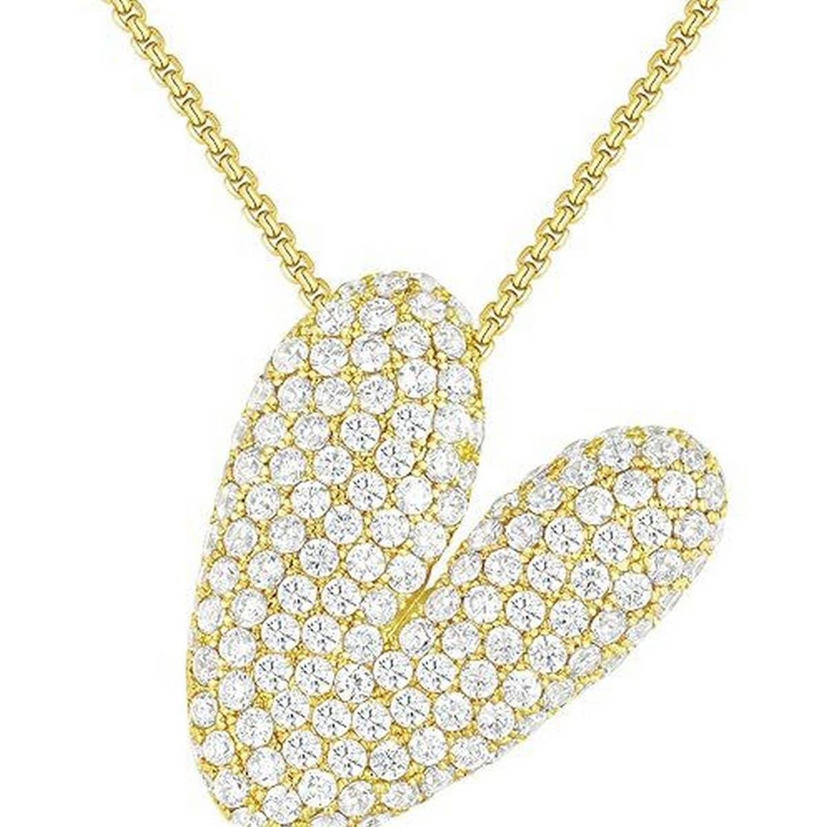 26 Letters Necklace - Copper Zirconia Pendant_CWMM5864