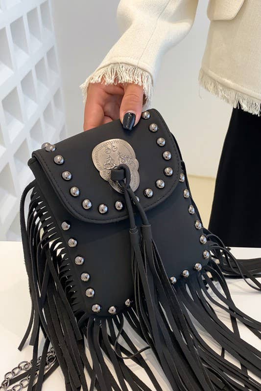 TASSEL POINT ONE SHOULDER BAG WITH FRINGE_CUAB0038