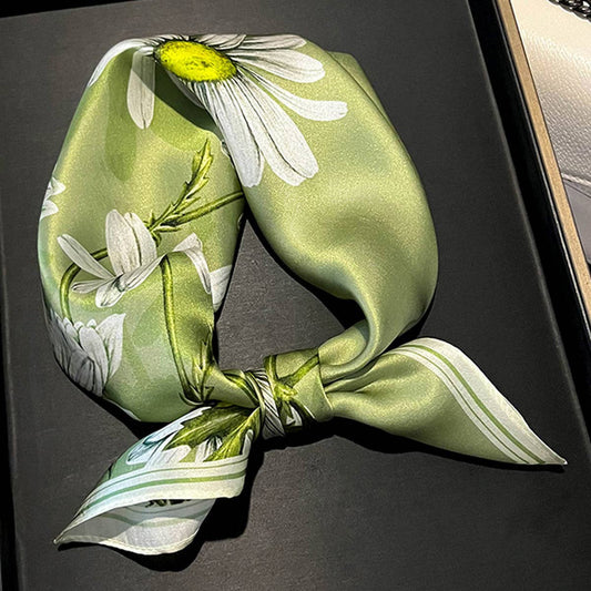 Mulberry Silk Scarf - Print Long Neck & Hair Wrap