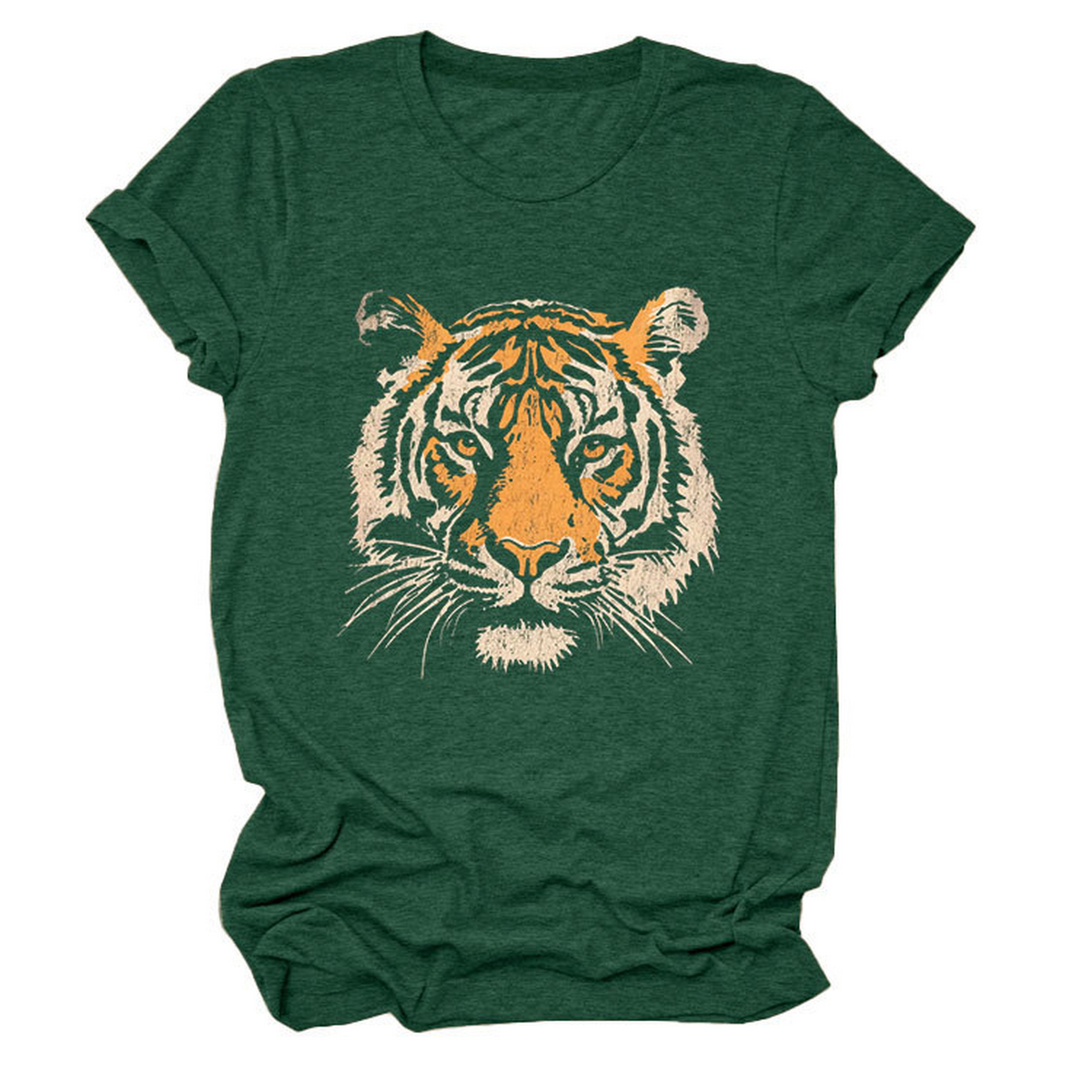 Women??¢s Summer Tee with Stylish Tiger Print_CWTTSL0494