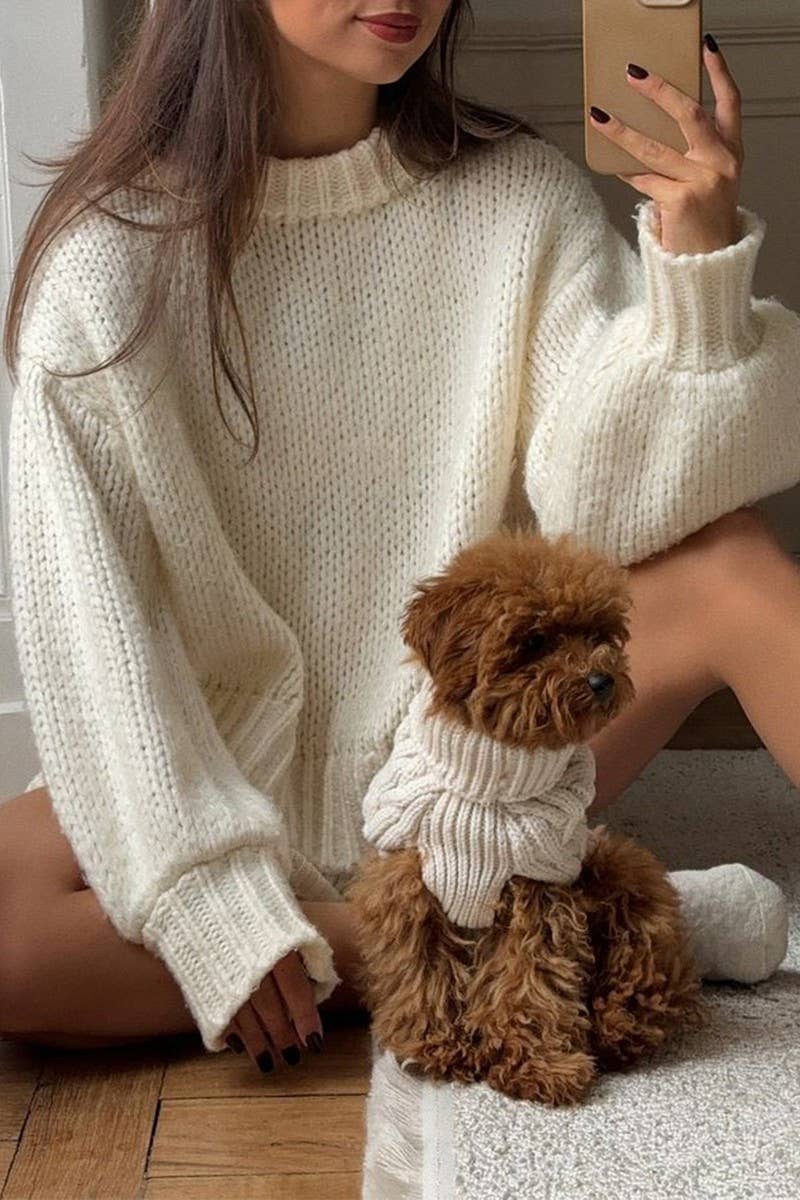 CWOSWL07495_CASUAL CREW NECK LONG SLEEVE LINED SWEATER