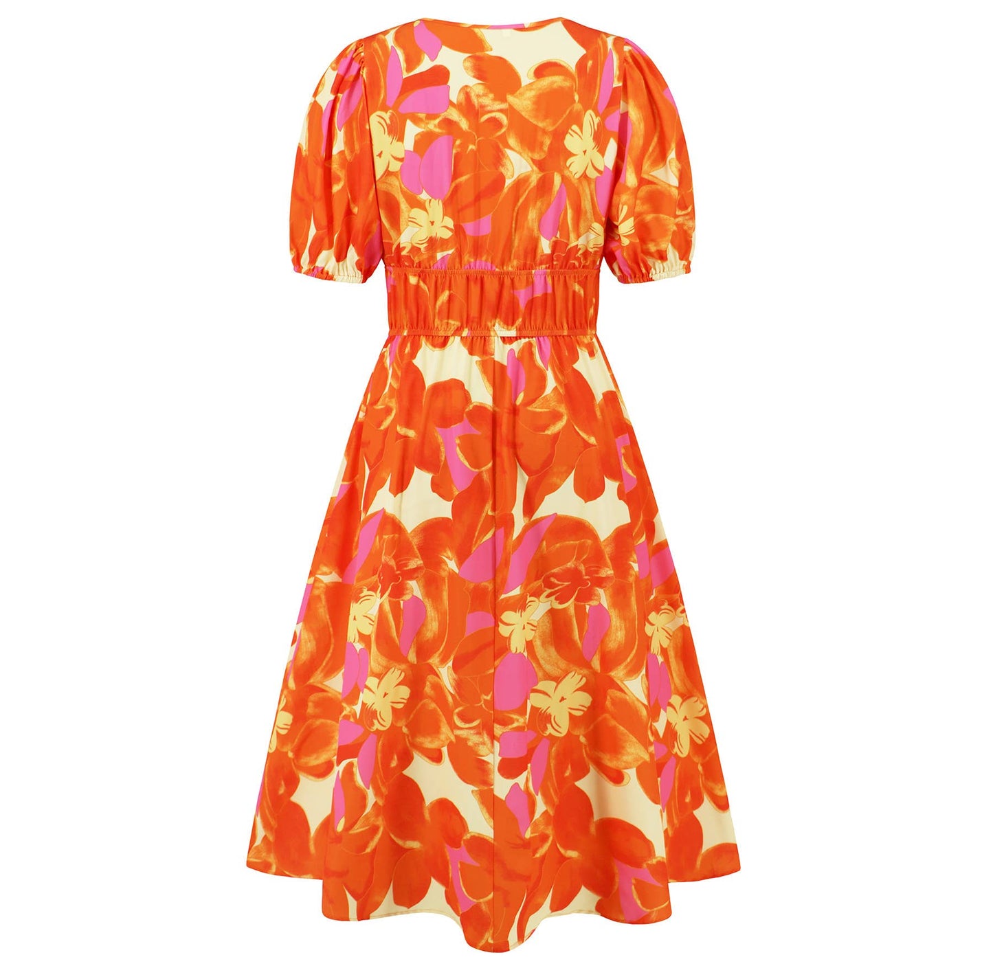 Boho V-Neck Floral Maxi Dress With Waist Tie_Cwdmd5284