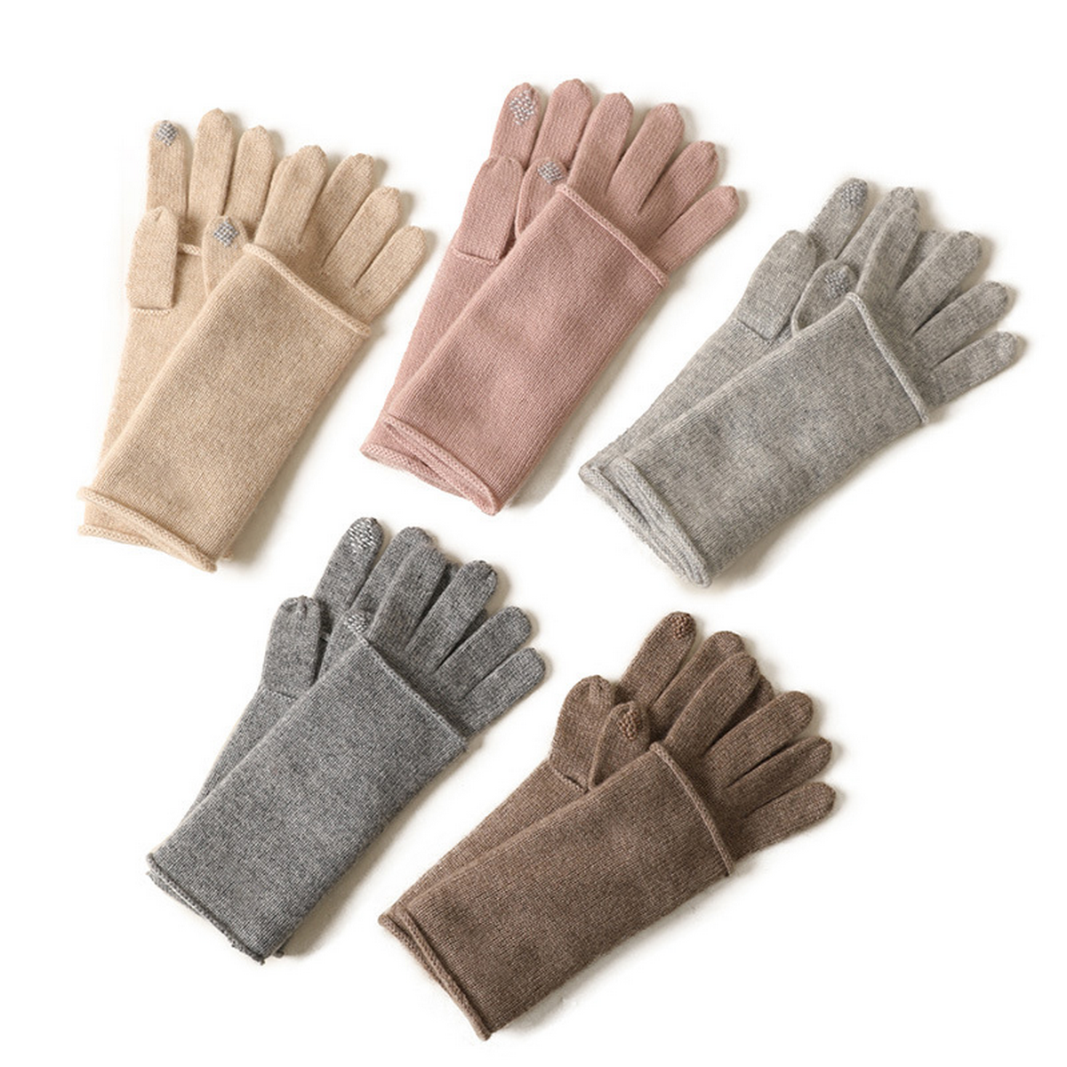 2-in-1 Cashmere Gloves ??Full Finger Touchscreen_CWAG0530