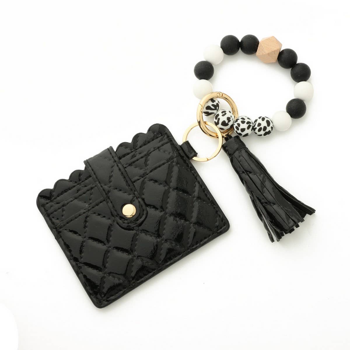 Geometric Beaded Wallet Keychain for Women_CWAB4997