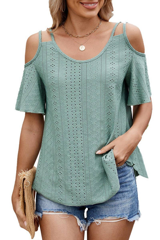 Cwtbls1722_Double Strap Off-The-Shoulder Knitted Camisole