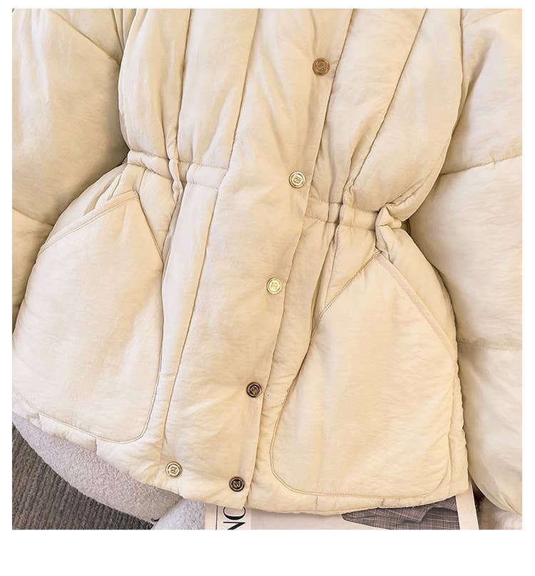 Turn-over collar loose cotton-padded jacket