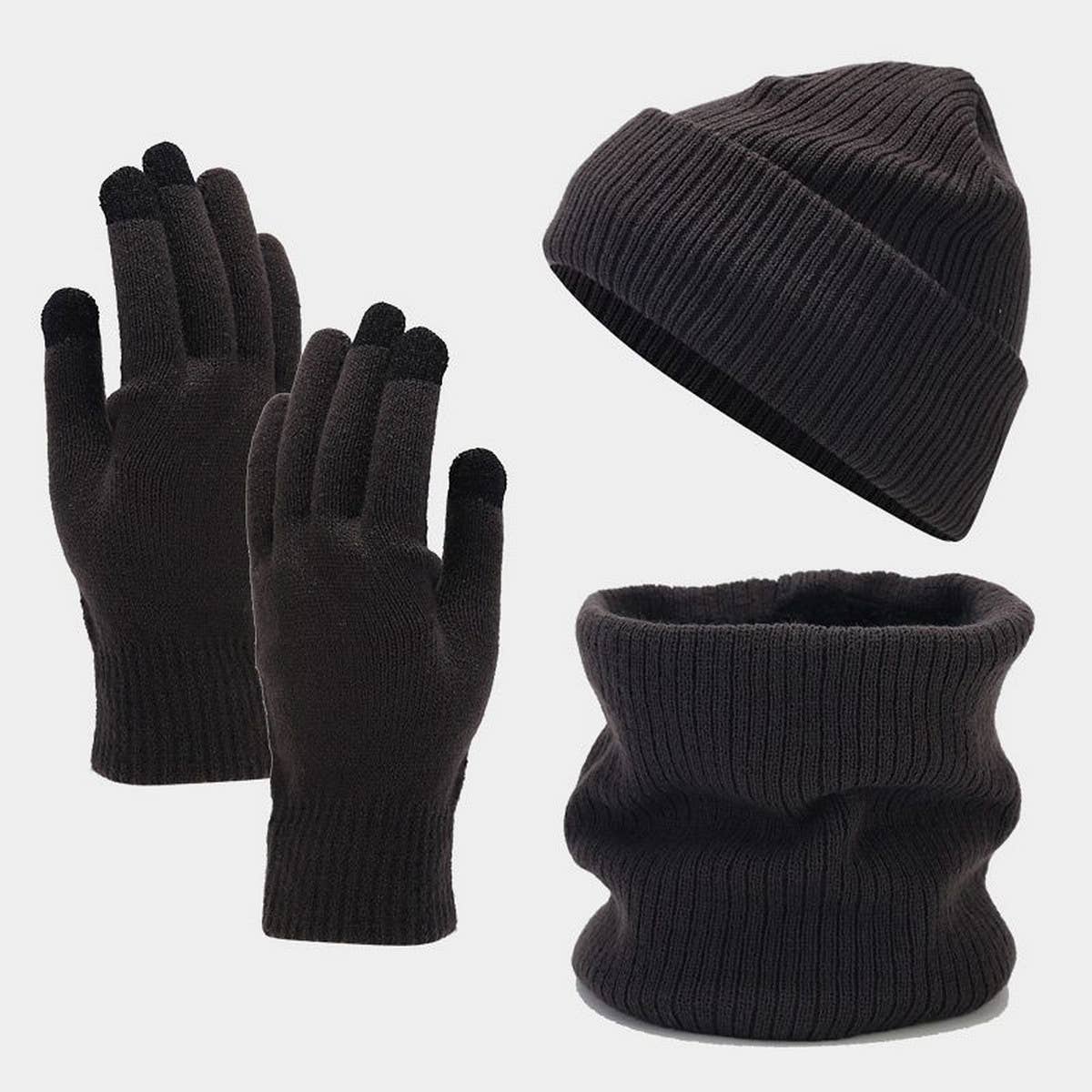 CASUAL HAT SCARF AND GLOVES THREE-PIECE SET_CWAH1625