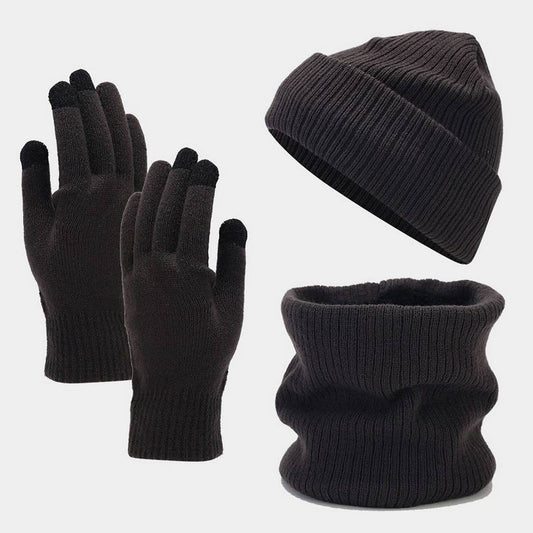 CASUAL HAT SCARF AND GLOVES THREE-PIECE SET_CWAH1625