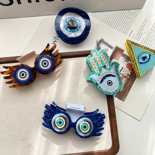 Eye Hand Acetate Large Hair Claw Clip for Women_CWAHA5776