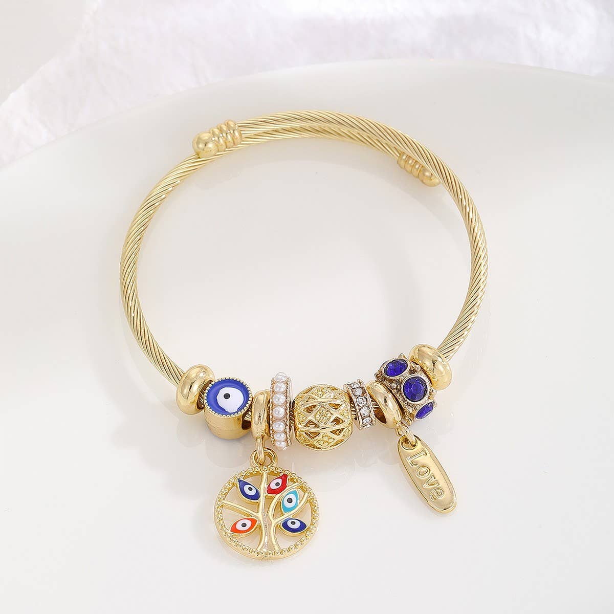 Gold Stainless Steel Dolphin Tail Bracelet