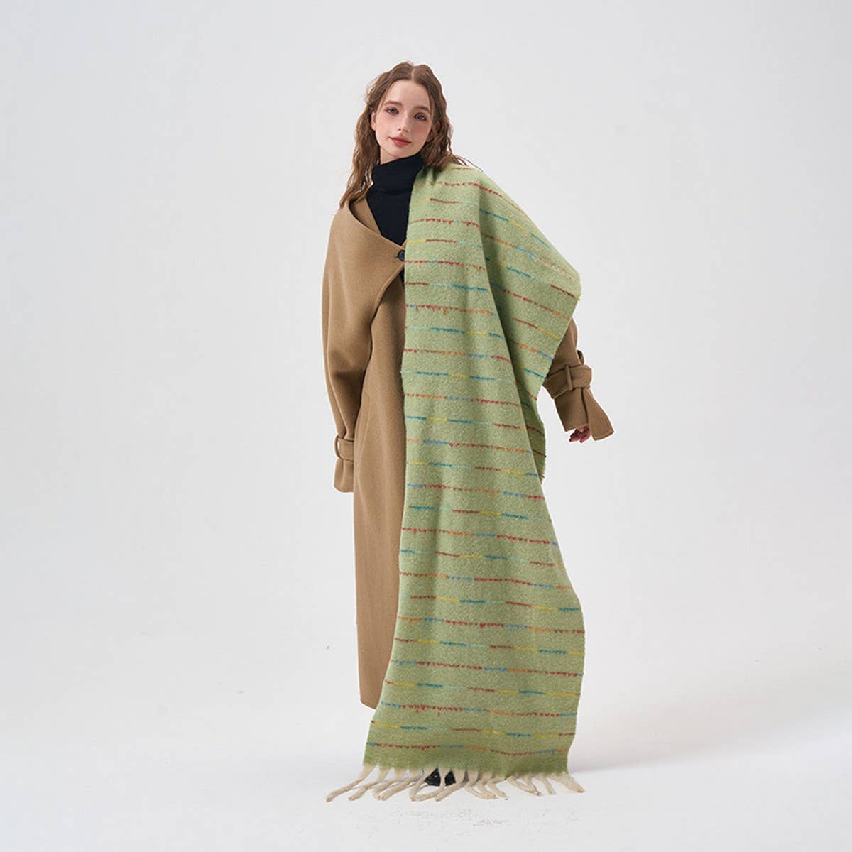 Gradient Soft Striped Scarf for Winter