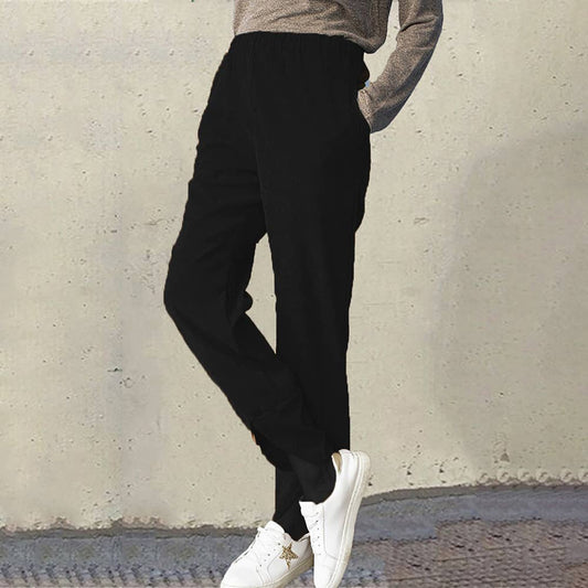 THICKENED CORDUROY ELASTIC-WAISTED CASUAL PANTS