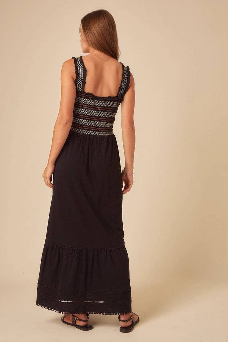 CWDMD6387_SLEEVELESS PATCHWORK MAXI VACATION DRESS