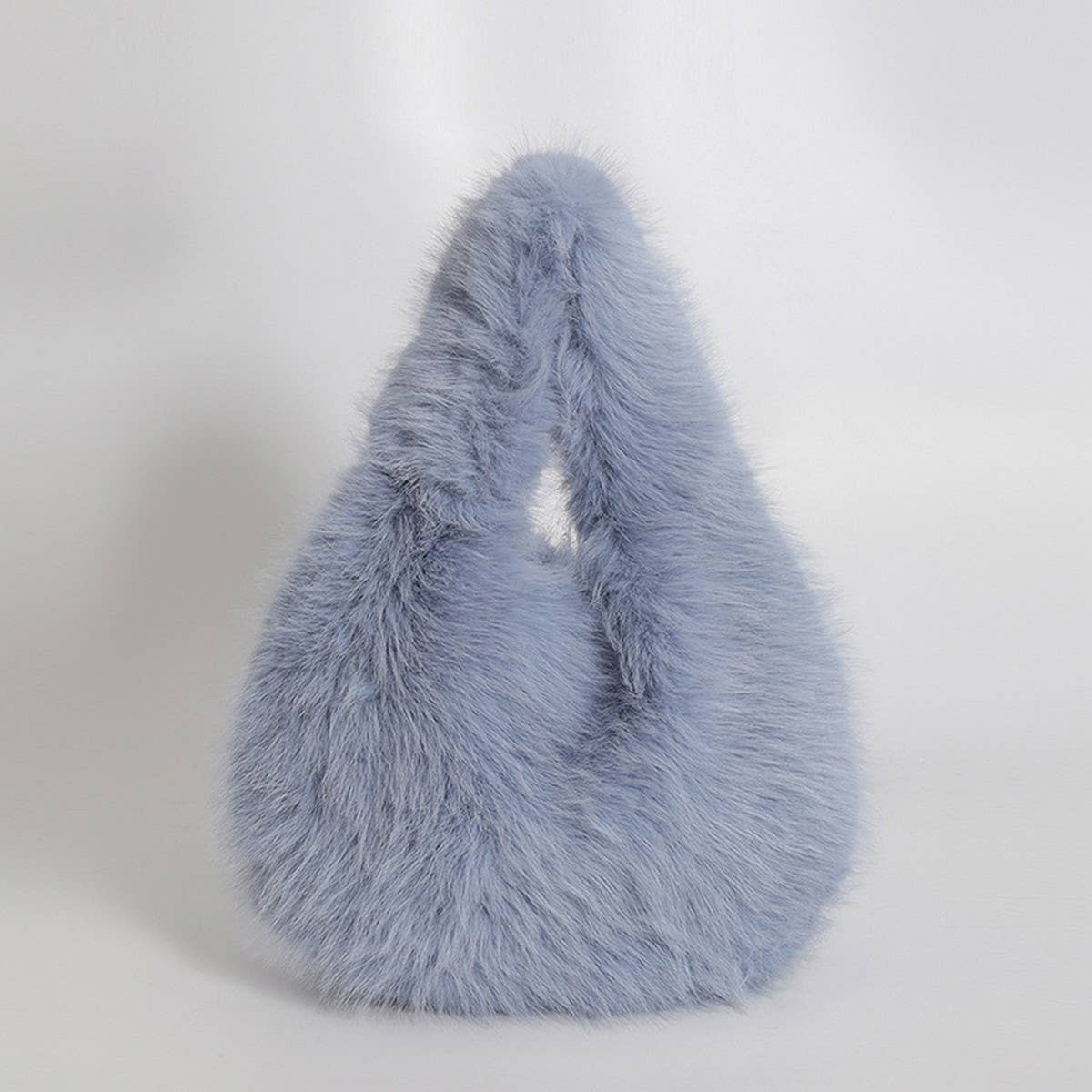 Faux Fox Fur Plush Handbag Women Large Tote_CUAB00564