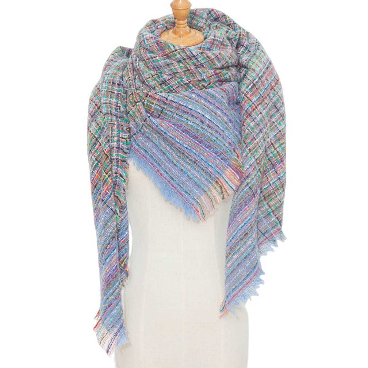 Plaid Circle Scarf - Fall/Winter Woven Wrap_CWASC0156