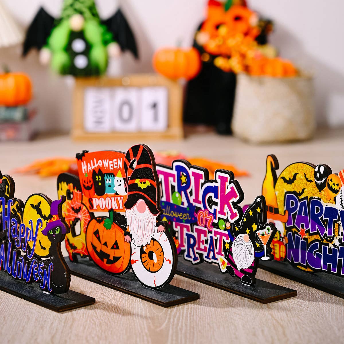 HALLOWEEN WOODEN DECORATIONS FOR HOME