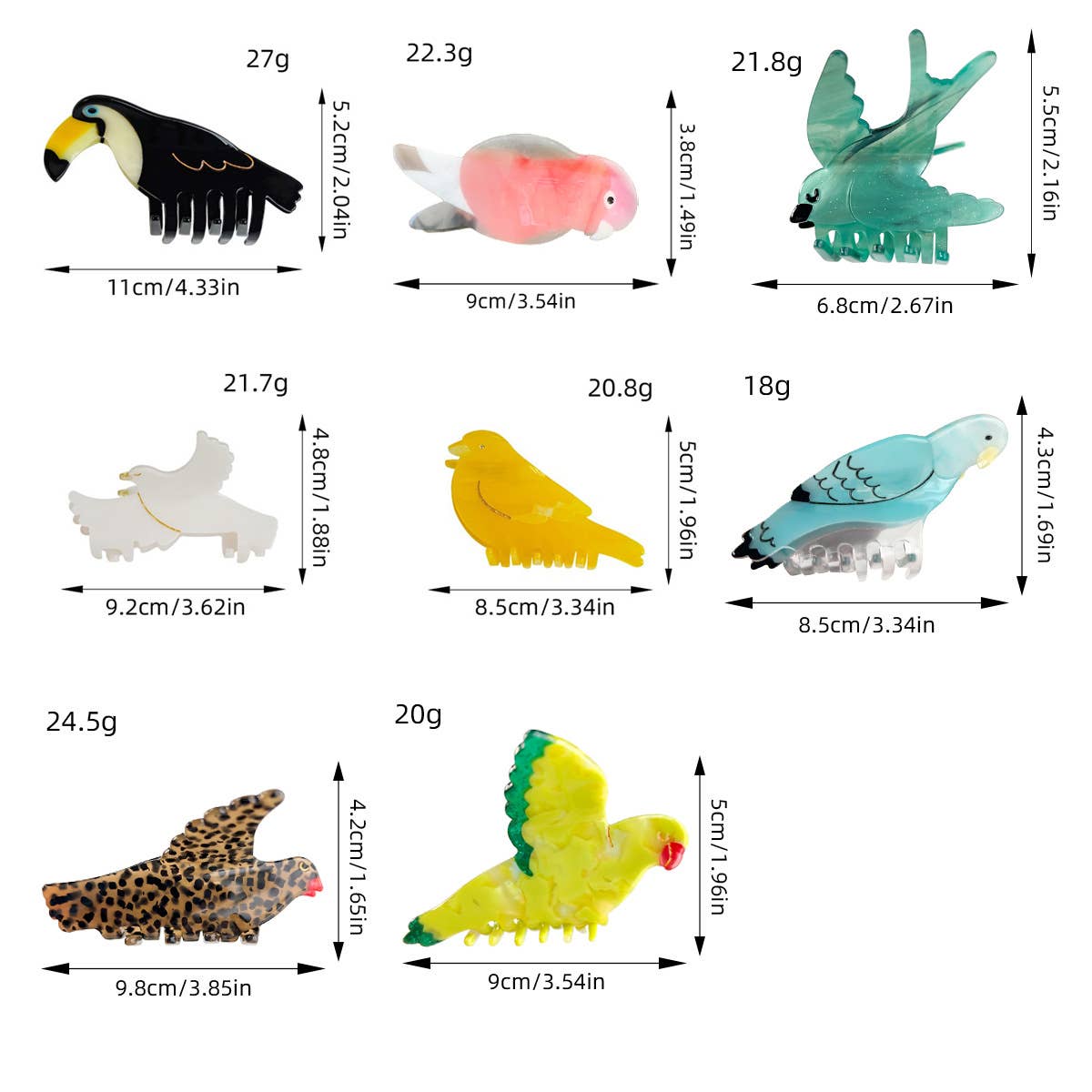 Parake-like acetate board hair clip headwear
