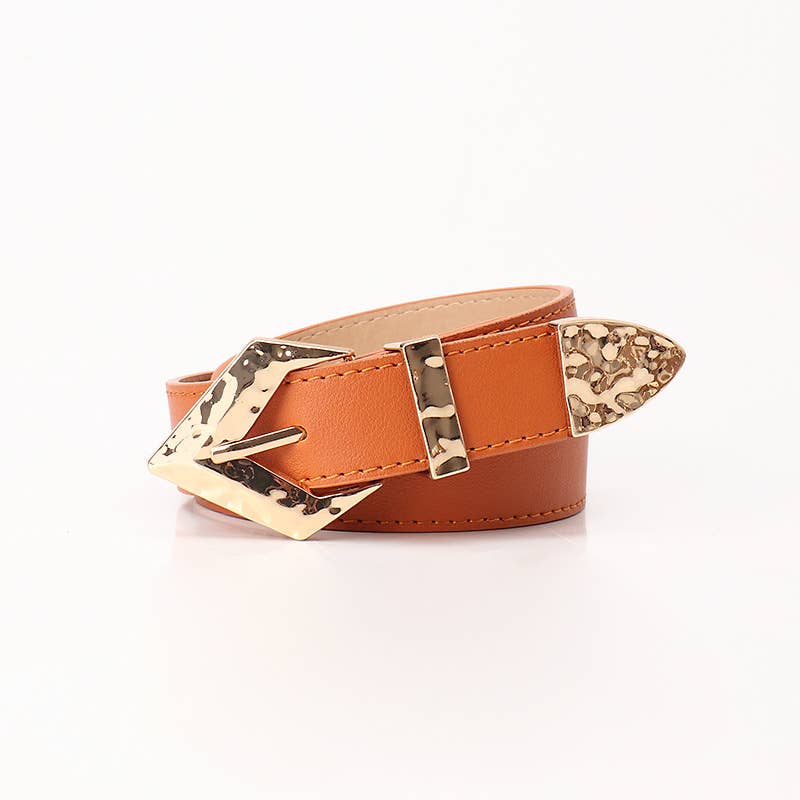 Retro simple and trendy alloy buckle belt