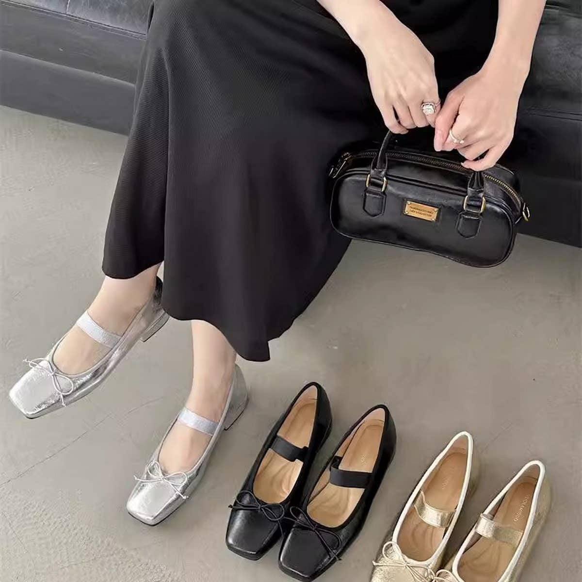 Sweet Bow Mary Jane Ballet Low Heel Shoes