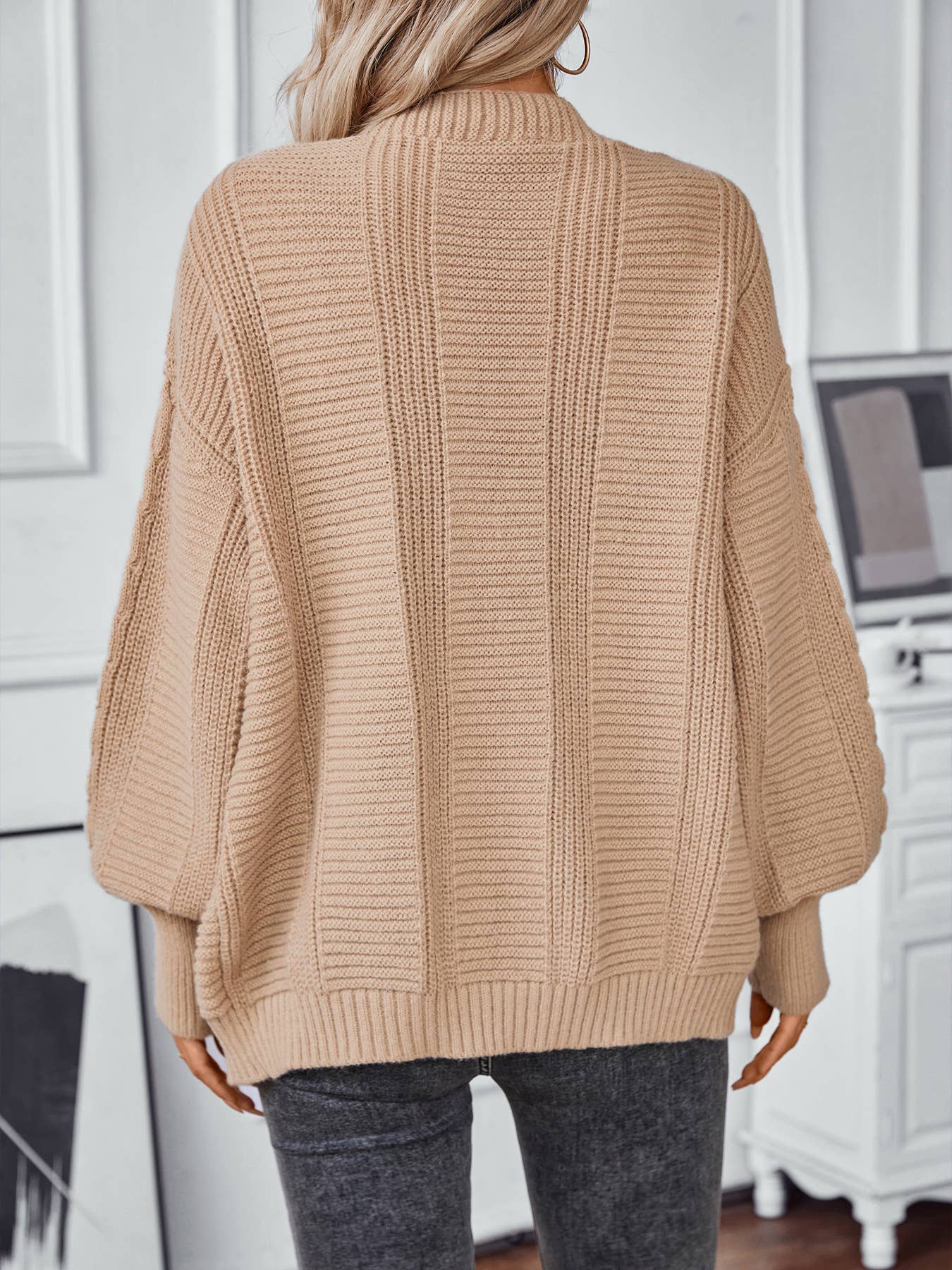 VINTAGE SINGLE-BREASTED LOOSE SWEATER JACKET