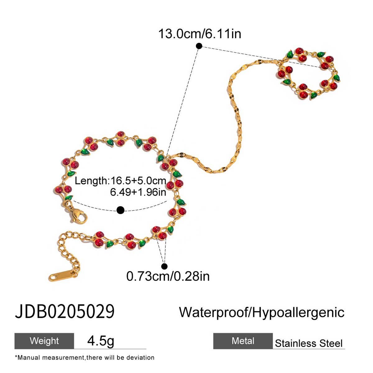 18K Gold Beach Bracelet & Ring, No Fade Steel_CWAJE4665
