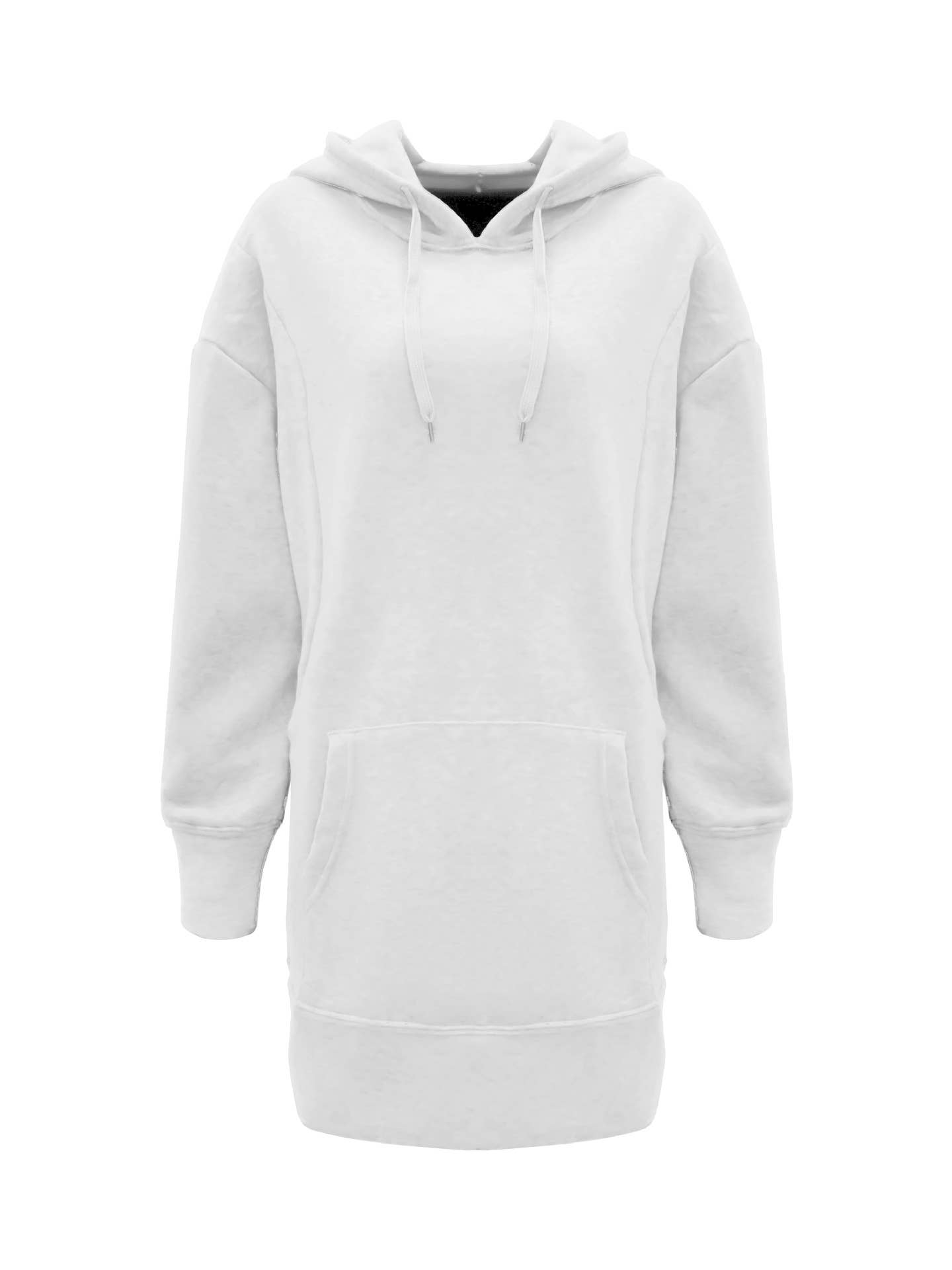 Solid-color with hood and loose fleece hoodie