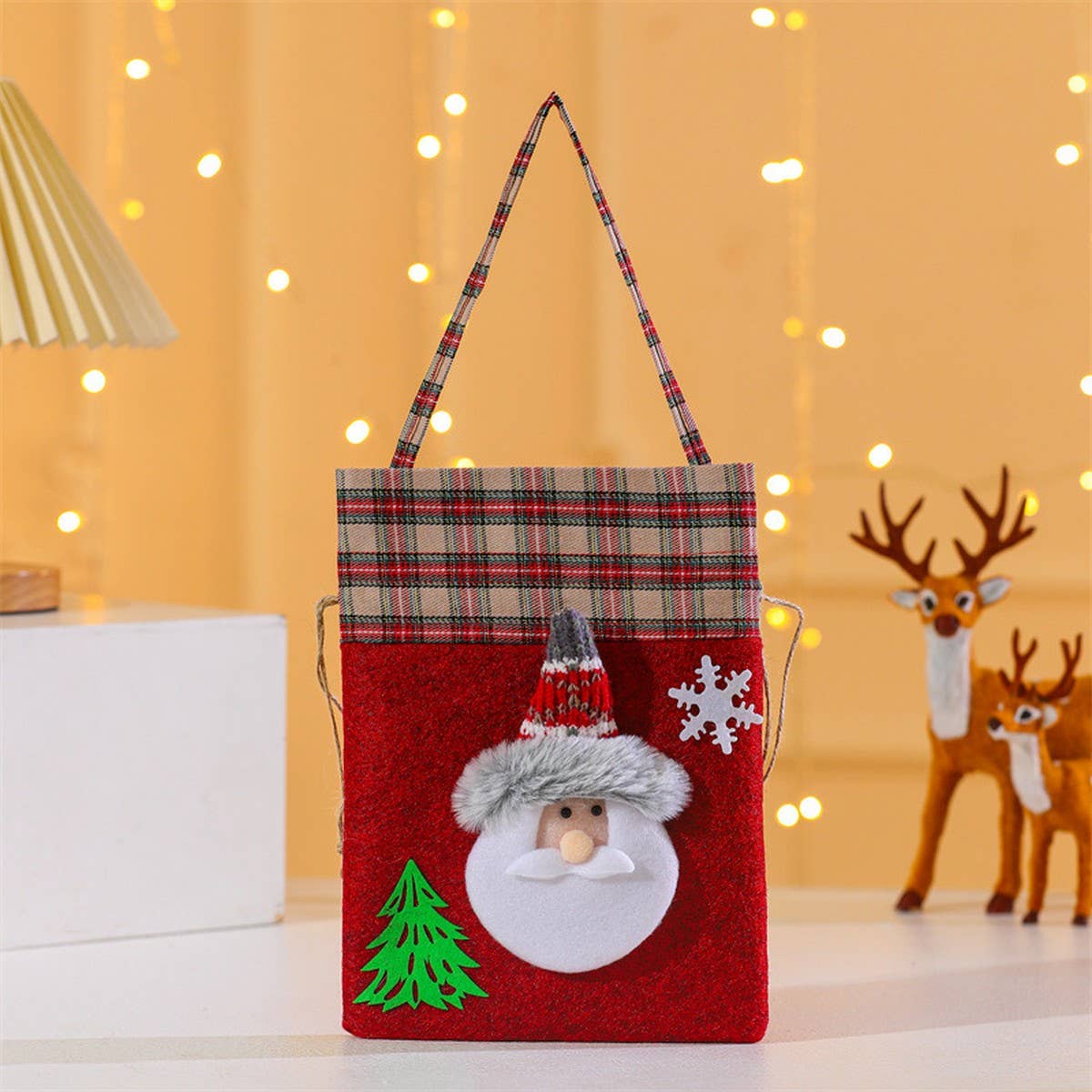 NEW PLAID CHRISTMAS CHILDREN'S GIFT BAG