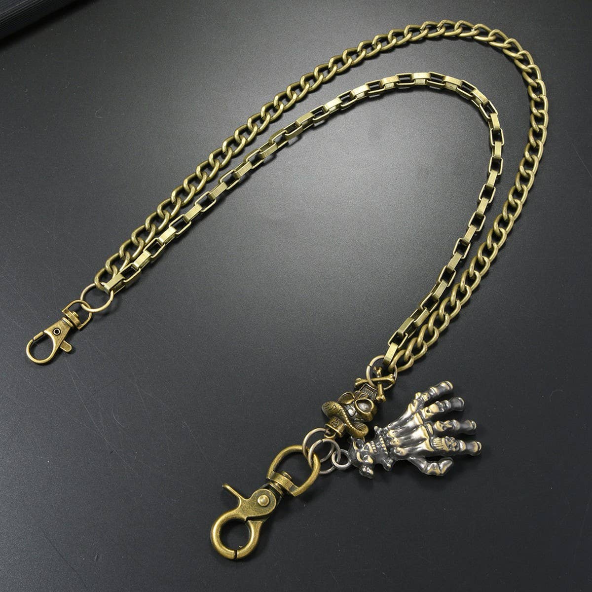 PUNK SKULL PENDANT MULTI-LAYERED TROUSER CHAIN_CWMM4883