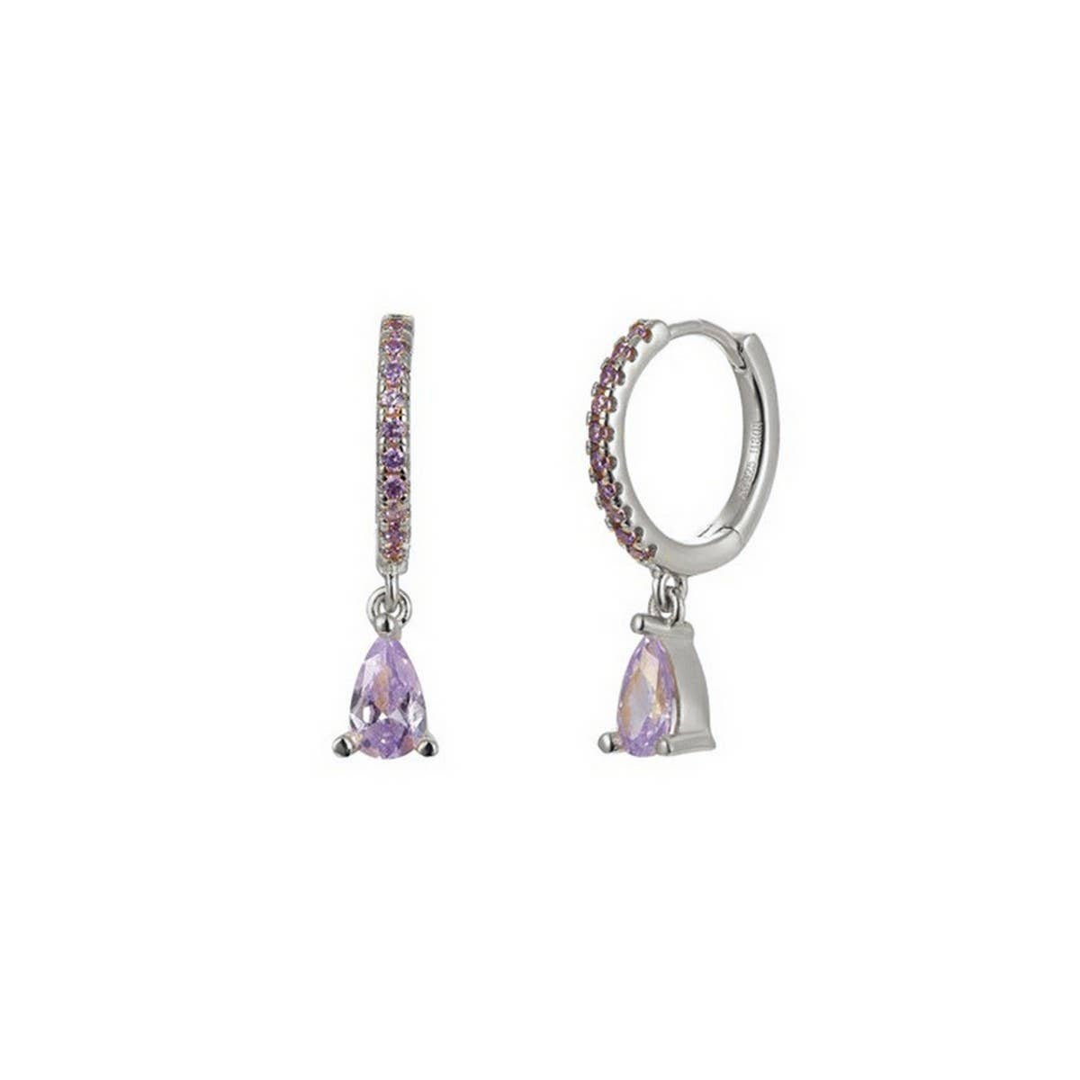 LIGHT LUXURY TEARDROP DIAMOND FRENCH EARRINGS