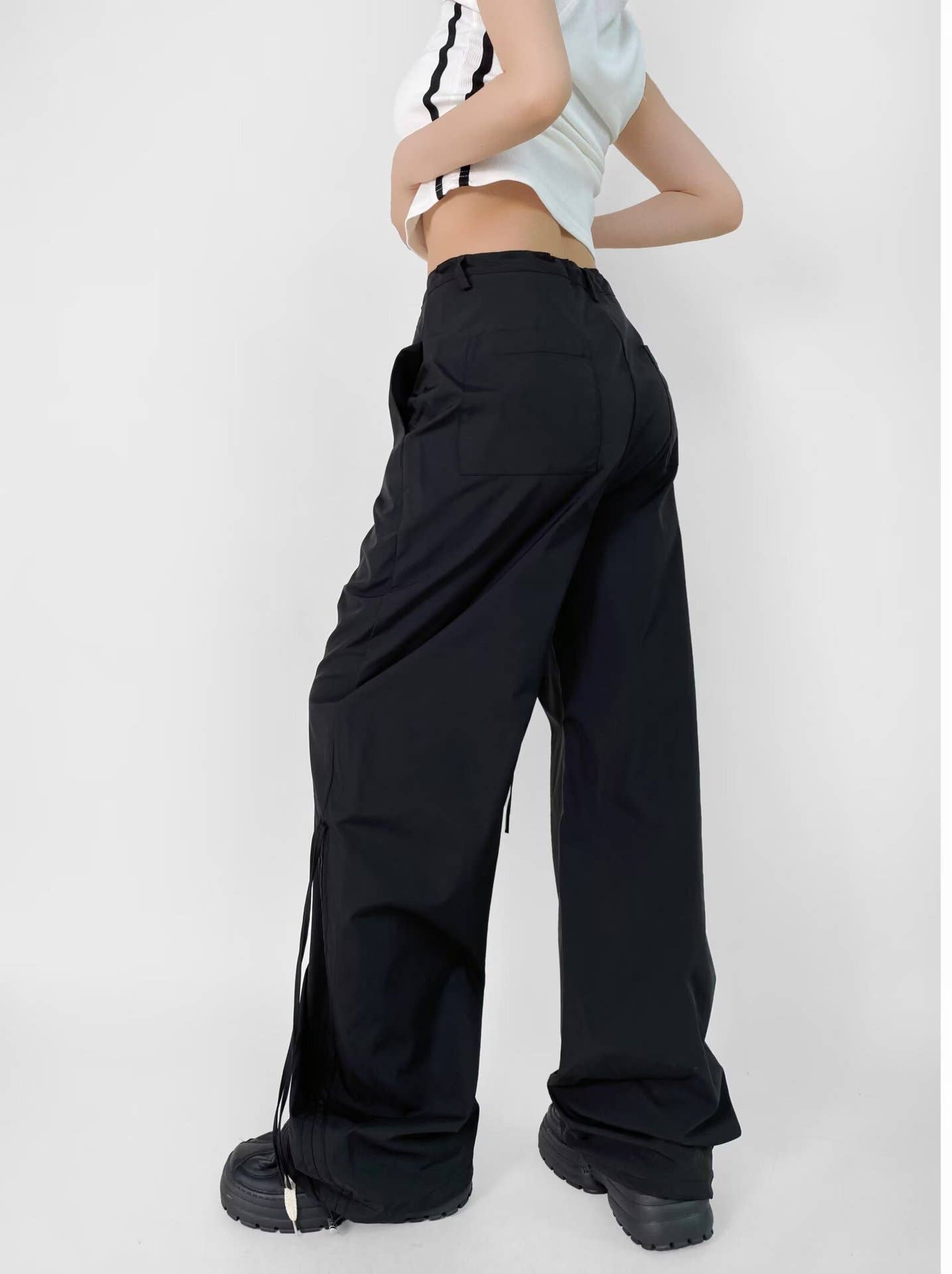 Retro loose casual straight-leg wide-leg pants