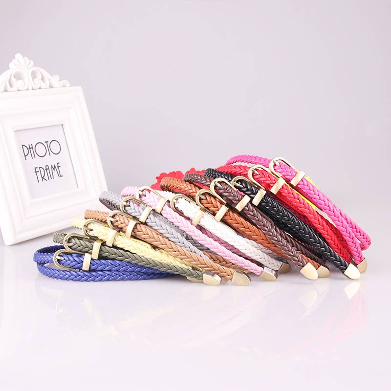 Hand-woven needle-buckle versatile waist belt