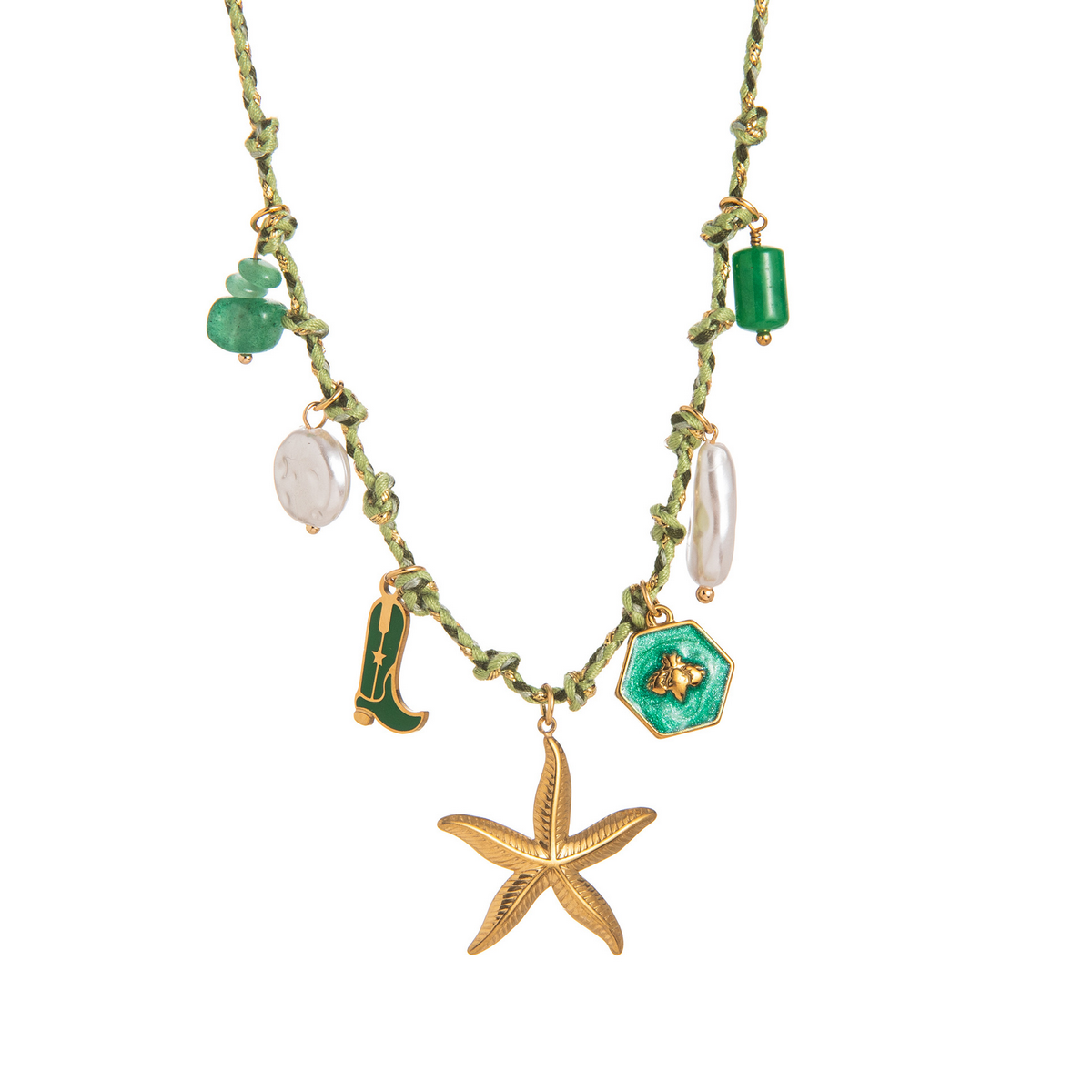 Starfish Pearl Heart Necklace??œDopamine Summer Vibe_CWMM6964