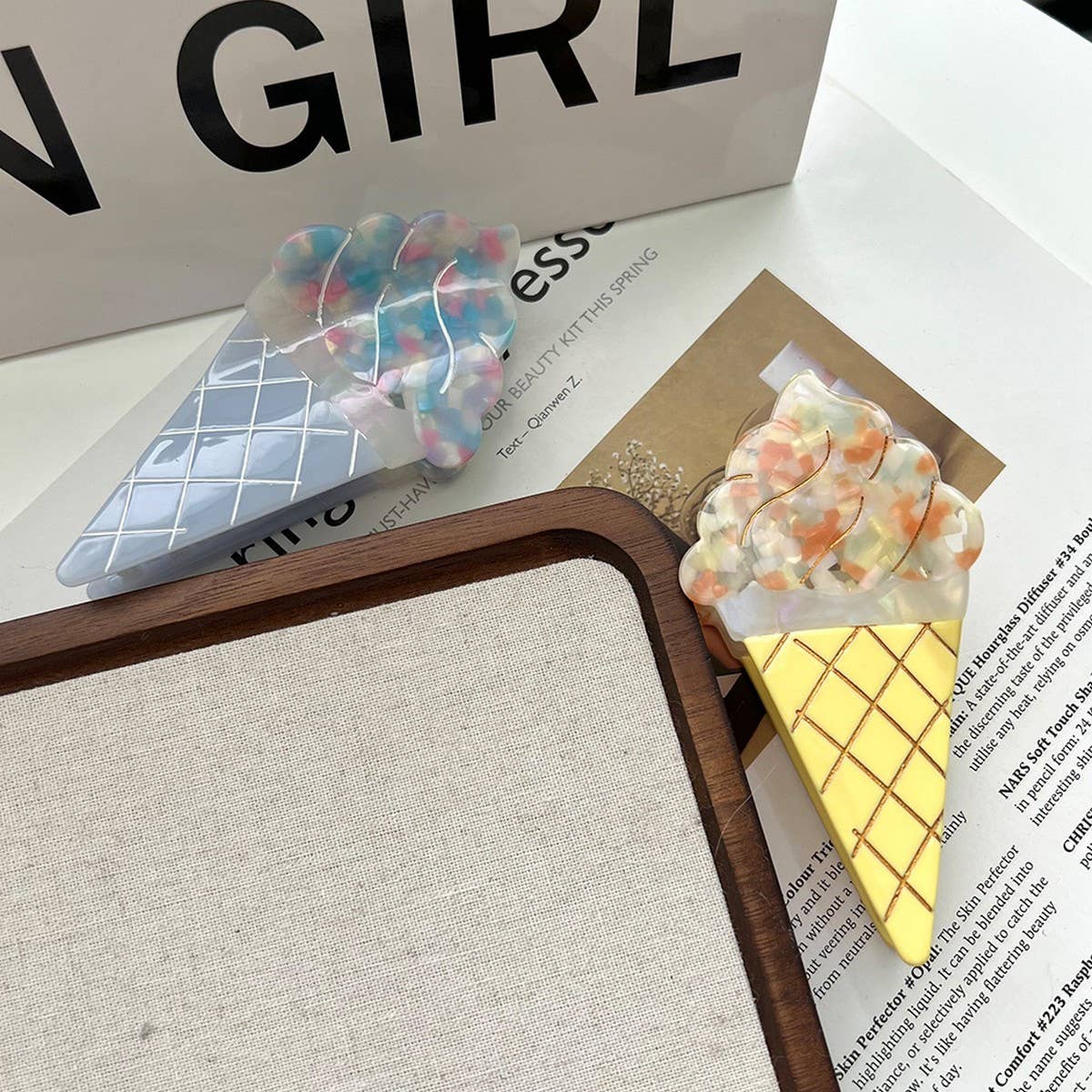 Ice Cream Macaron Acetate Hair Claw Clip