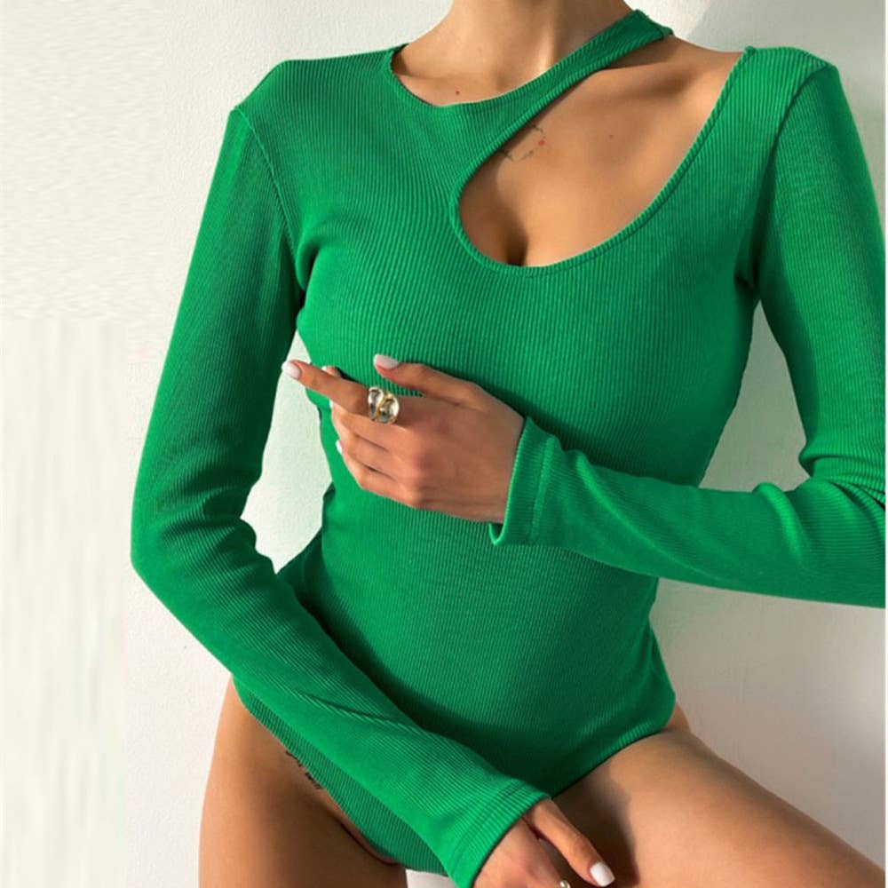 SLIM-FIT BODYSUIT WITH BARE SHOULDERS