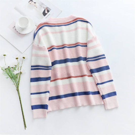 CWOSWL1403_Crew Neck Pullover Casual Sweater