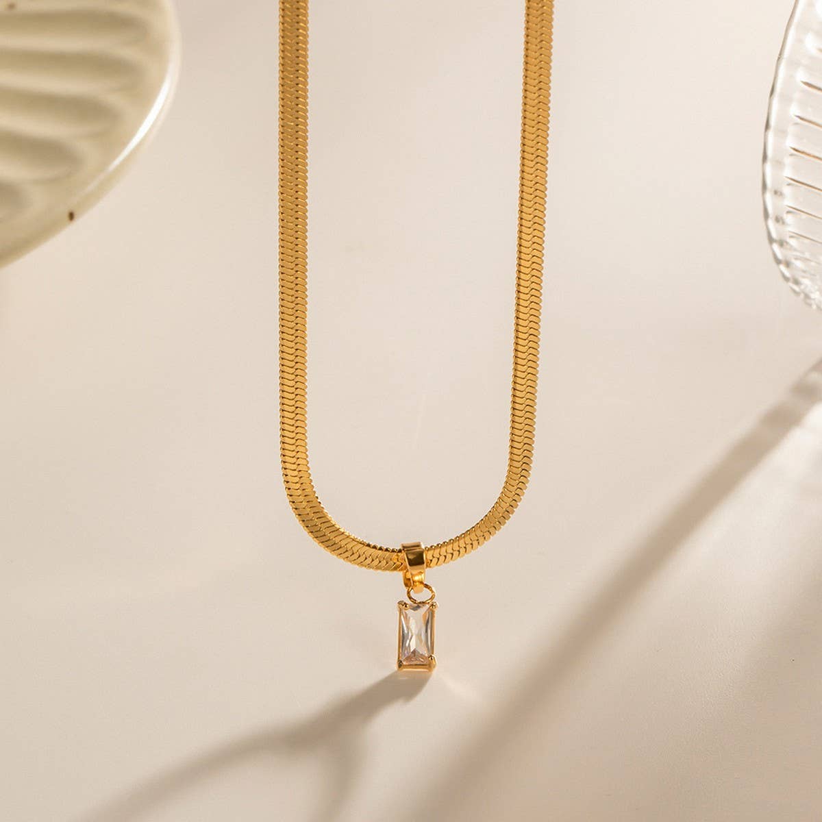 2024 RECTANGULAR PENDANT SNAKE CHAIN NECKLACE_CWAJE1432