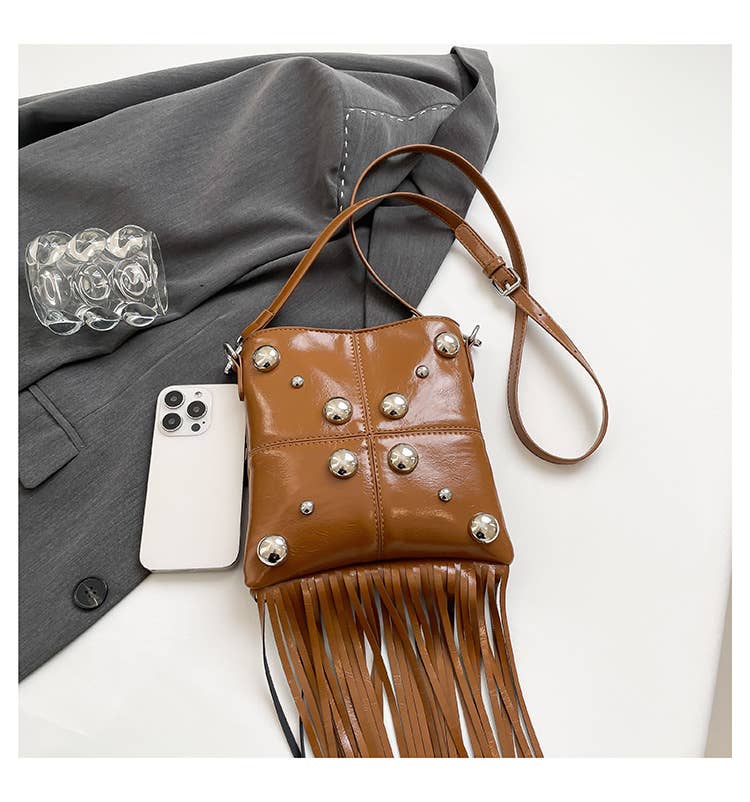 Personalized tassel trendy crossbody square bag